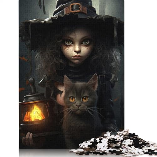1000 Teile Halloween Wizard Puzzle für Erwachsene Halloween Geschenk Holzpuzzle für Erwachsene 1000 Teile (75x50cm) von POLIUAWS