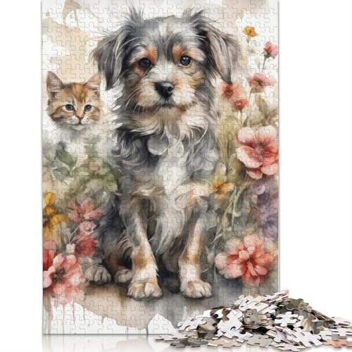 1000 Teile Holzpuzzle mit Blumen und Hunden, Aquarellmalerei für Erwachsene, Lernspiel, Spielzeug, Geschenke für Heiligabend, 75 x 50 cm 1000 Teile Holzpuzzle mit Blumen und Hunden, Aquarellmalerei für Erwachsene, Lernspiel, Spielzeug, Geschenke für Heiligabend, 75 x 50 cm von POLIUAWS