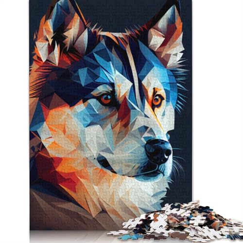 1000 Teile Husky Abstraktes Puzzle Puzzle Schwierigkeitsgrad Puzzle Lernspiel Spielzeug 1000 Stück (38x26cm) von POLIUAWS
