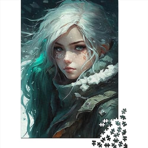 1000 Teile Icy Anime Queen Puzzle für Erwachsene, Halloween-Geschenk, Holzpuzzle für Erwachsene, 1000 Teile (75x50cm) von POLIUAWS