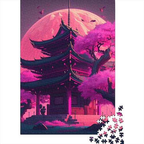 1000 Teile Japanischer Tempel 2 Puzzle für Erwachsene und Jugendliche, Lernspielzeug aus Papier, 1000 Teile (38 x 26 cm) von POLIUAWS
