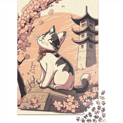 1000 Teile Kirschblüten Puzzle für Erwachsene, Puzzle für Erwachsene, nachhaltiges Puzzle für Erwachsene | 1000-teilige Spiele (75x50cm) von POLIUAWS