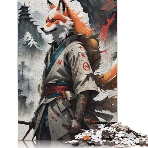 1000 Teile Kitsune-Krieger Japan Puzzle Schwierigkeitsgrad Puzzles Lernspiele Spielzeug 1000 Stück (38 x 26 cm) von POLIUAWS