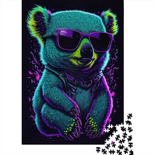 1000 Teile Koala-Puzzle, niedliches und extravagantes Koala-Puzzle für Teenager, Papier-Puzzle-Geschenke für Erwachsene, Lernspiele für Zuhause, DIY-Spielzeug, 1000 Teile (38 x 26 cm) von POLIUAWS