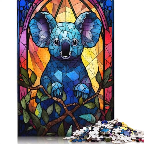 1000 Teile Koalabär Buntglas-Puzzles Puzzle Schwierigkeitsgrad Puzzle Lernspiele Spielzeug 1000 Stück (38x26cm) von POLIUAWS