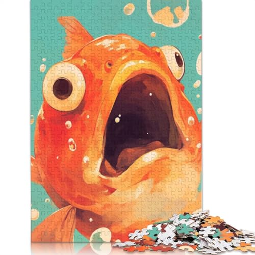 1000 Teile Lustige Fische im Wasser Puzzles Puzzle Schwierigkeitsgrad Puzzle Lernspiele Spielzeug 1000 Stück (75x50cm) von POLIUAWS
