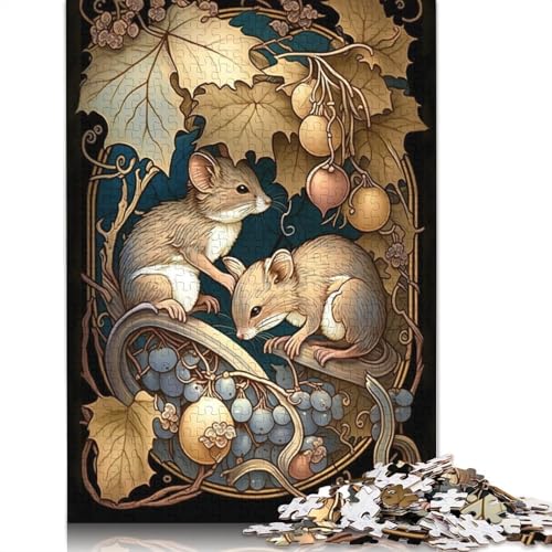 1000 Teile Mausmäuse Jugendstil-Puzzles, Schwierigkeitsgrad für Erwachsene, entspannende Spiele, Spielzeug, 1000 Stück (75 x 50 cm) von POLIUAWS