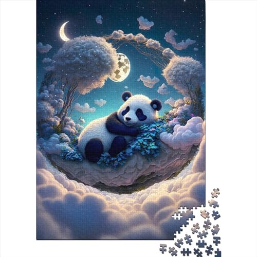 1000 Teile Mystischer Panda Puzzle für Erwachsene, Halloween-Geschenk, Puzzle, Lernspielzeug, 1000 Teile (38 x 26 cm) von POLIUAWS
