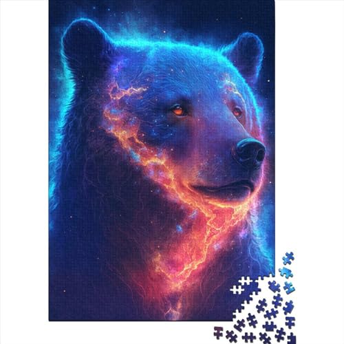 1000 Teile Neonbär Puzzle für Erwachsene, Halloween-Geschenk, Erwachsenenpuzzle, einzigartige Heimdekorationen und Geschenke, 1000 Teile (75x50cm) von POLIUAWS