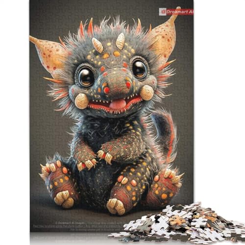 1000 Teile Nette Drachen Puzzle für Erwachsene Teenager, Lernspiele für Zuhause, DIY Spielzeug, Weihnachtsgeschenke, 1000 Teile (75x50cm) von POLIUAWS