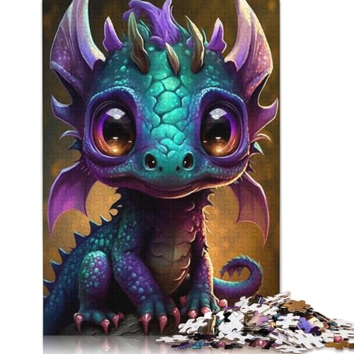1000 Teile Nette Drachen Puzzle für Erwachsene Teenager, Lernspiele für Zuhause, DIY Spielzeug, Weihnachtsgeschenke, 1000 Teile (75x50cm) von POLIUAWS