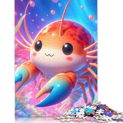 1000 Teile Nette Hummer Puzzle für Erwachsene, Holzpuzzle, Halloween-Geschenke, Erwachsenenpuzzle, Lernspiel, Herausforderung Spielzeug, 1000 Teile (75x50cm) von POLIUAWS