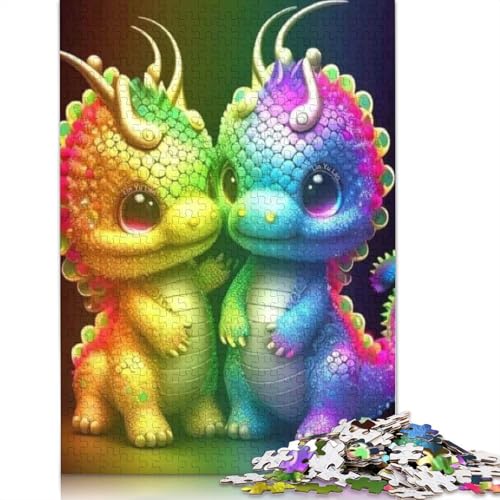 1000 Teile Niedliche Drachen Puzzle für Erwachsene und Jugendliche ab 12 Jahren, Geschenke für Heiligabend, 1000 Teile (75x50cm) von POLIUAWS