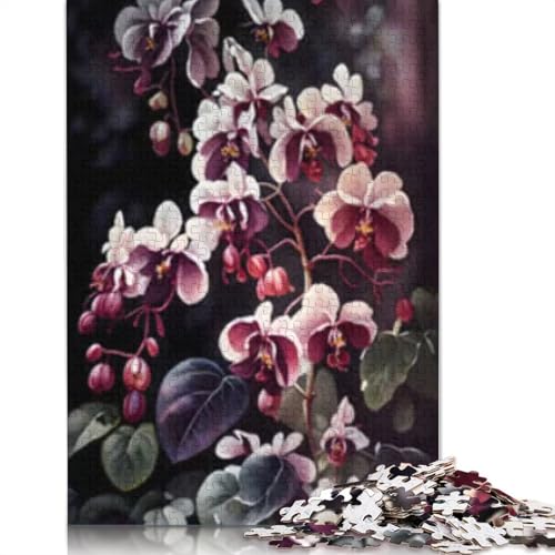 1000 Teile Orchideenblüten für Teenager, Geschenke für Erwachsene, Holzpuzzle, Lernspiele für Zuhause, DIY-Spielzeug, 1000 Teile (75 x 50 cm) von POLIUAWS
