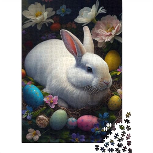 1000 Teile Osterhase Tier 15 Puzzle für Erwachsene Holzpuzzle Lernspiel für Erwachsene Jugendliche 1000 Teile (75x50cm) von POLIUAWS
