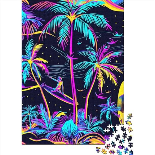 1000 Teile Palmen Puzzle für Erwachsene und Jugendliche, Holzpuzzle für Erwachsene und Jugendliche ab 12 Jahren, 1000 Teile (75x50cm) von POLIUAWS