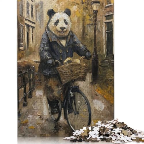 1000 Teile Panda Amsterdam Fahrradpuzzle, Puzzle für Erwachsene, Schwierigkeitsgrad Puzzle, Lernspiele, Spielzeug, Familiendekoration, 1000 Teile (38 x 26 cm) von POLIUAWS