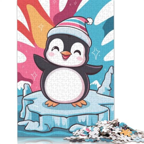 1000 Teile Pinguin Tier Pinguine Puzzle Schwierigkeitsgrad Puzzles Lernspiele Spielzeug 1000 Stück (38x26cm) von POLIUAWS
