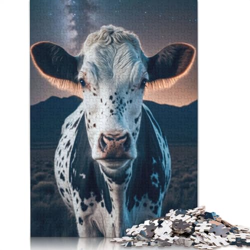 1000 Teile Puzzle „Eine Kuh und die Sterne“, Schwierigkeitsgrad Puzzle, Lernspiel, Spielzeug, Familiendekoration, 1000 Teile (75 x 50 cm) von POLIUAWS