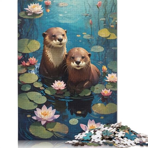 1000 Teile Puzzle „Neugierige Otter“, Schwierigkeitsgrad, Lernspiele, Spielzeug, 1000 Teile (75 x 50 cm) von POLIUAWS