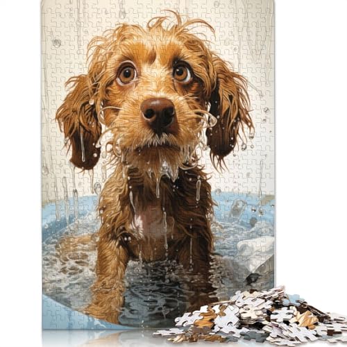 1000 Teile Puzzle „Süßer Hund im Wasser“, Schwierigkeitsgrad, Lernspiele, Spielzeug, 1000 Teile (75 x 50 cm) von POLIUAWS