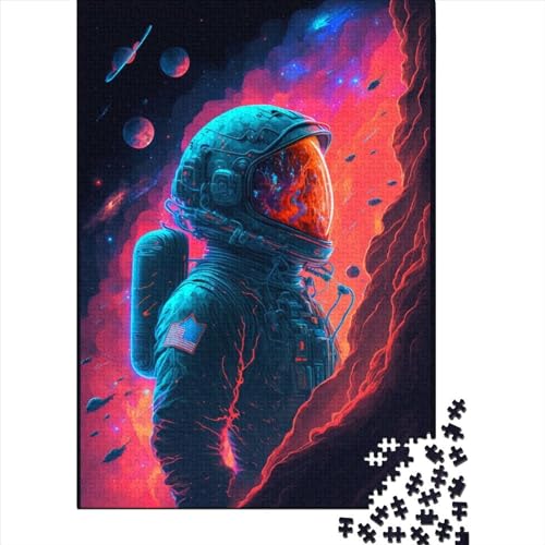 1000 Teile Puzzle Astronaut Portrait für Erwachsene und Jugendliche, Holzpuzzle, nachhaltiges Puzzle für Erwachsene | 1000 Teile Spiele (75x50cm) von POLIUAWS