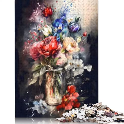 1000 Teile Puzzle Blumen für Erwachsene, Puzzle für Erwachsene, Halloween-Geschenk ab 14 Jahren, 1000 Teile (75x50cm) von POLIUAWS