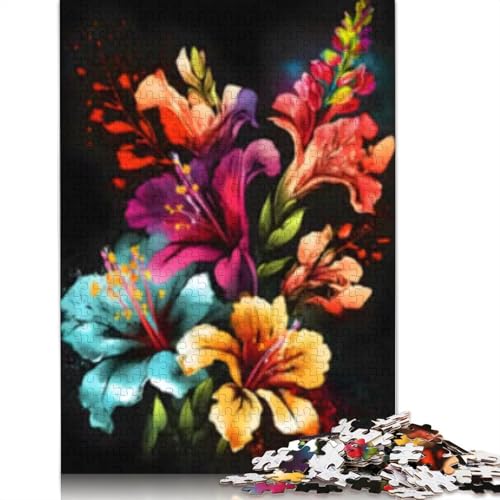 1000 Teile Puzzle Bunte Blumen für Erwachsene und Jugendliche, Papierpuzzle, Lernspiel, Herausforderung, Spielzeug, Geburtstagsgeschenke, 1000 Teile (38x26cm) von POLIUAWS