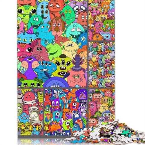1000 Teile Puzzle Bunte Cartoon-Monster Erwachsene Halloween Geschenk Puzzle für Erwachsene und Jugendliche ab 12 Jahren, 1000 Teile (75x50cm)< von POLIUAWS