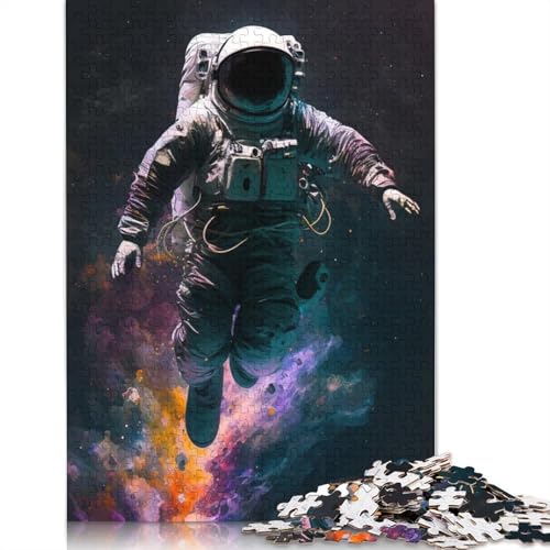 1000 Teile Puzzle Galaktische Astronauten für Erwachsene, Halloween-Geschenkpapier für Teenager, einzigartige Wohnaccessoires Geschenke und Geschenke 1000 Stück (38x26cm) von POLIUAWS