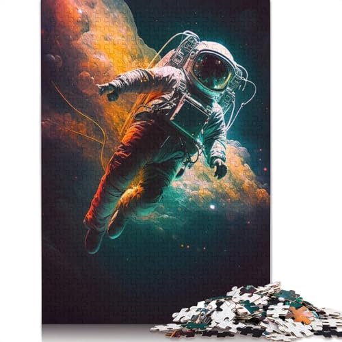 1000 Teile Puzzle Galaktische Astronauten für Erwachsene und Jugendliche, Holzpuzzle, Lernspiel, Herausforderung, Spielzeug, Geburtstagsgeschenke, 1000 Teile (75x50cm) von POLIUAWS