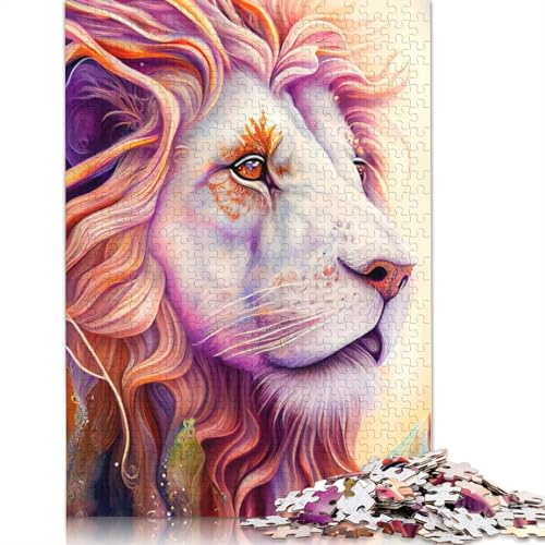 1000 Teile Puzzle Löwenportrait für Erwachsene Teenager Holzpuzzle Lernspiel Herausforderung Spielzeug Geburtstagsgeschenke 1000 Teile (75x50cm) von POLIUAWS