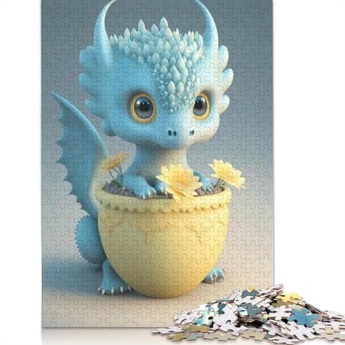 1000 Teile Puzzle Niedliche Drachen für Erwachsene, Halloween-Geschenk, Holzpuzzle für Erwachsene, 1000 Teile (75x50cm) von POLIUAWS