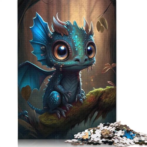 1000 Teile Puzzle Niedliche Drachen für Erwachsene, Halloween-Geschenk, Holzpuzzle für Erwachsene und Jugendliche, 1000 Teile Lernpuzzle (75x50cm) von POLIUAWS