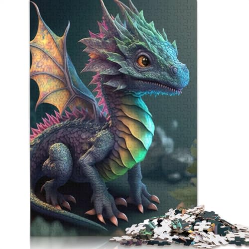 1000 Teile Puzzle Niedliche Drachen für Erwachsene, Puzzle für Erwachsene, Halloween-Geschenk ab 14 Jahren, 1000 Teile (38x26cm) von POLIUAWS