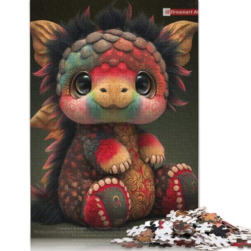 1000 Teile Puzzle Niedliche Drachen für Erwachsene, Puzzle für Erwachsene, Halloween-Geschenk ab 14 Jahren, 1000 Teile (38x26cm) von POLIUAWS