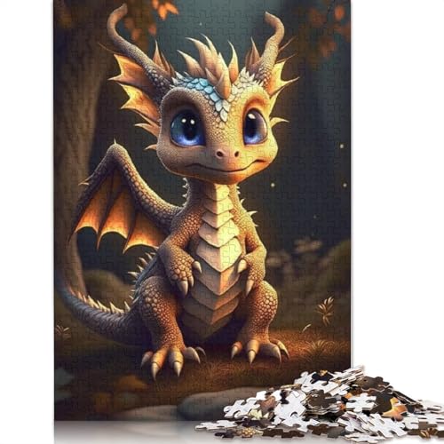 1000 Teile Puzzle Niedliche Drachen für Erwachsene Teenager Holzpuzzle Lernspiel Herausforderung Spielzeug Geburtstagsgeschenke 1000 Teile (75x50cm) von POLIUAWS