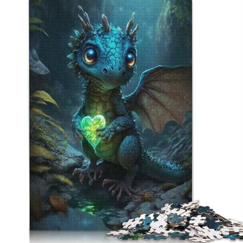 1000 Teile Puzzle Niedliche Drachen für Teenager, Geschenke für Erwachsene, Papierpuzzle, Lernspiele für Zuhause, DIY-Spielzeug, 1000 Teile (38 x 26 cm) von POLIUAWS