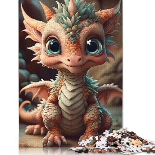 1000 Teile Puzzle Niedliche Drachen für Teenager, Geschenke für Erwachsene, Papierpuzzle, Lernspiele für Zuhause, DIY-Spielzeug, 1000 Teile (38 x 26 cm) von POLIUAWS