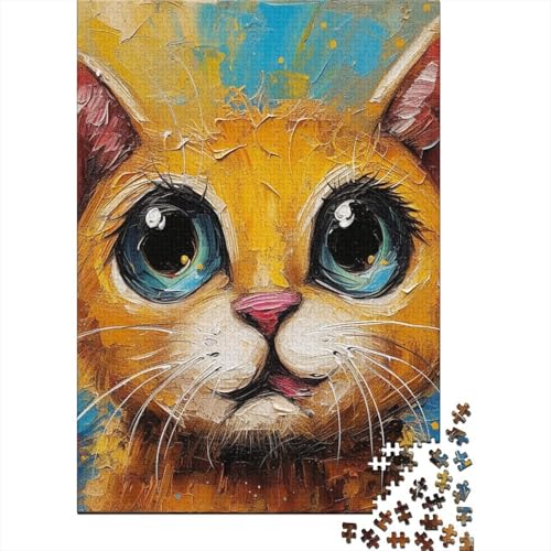 1000 Teile Puzzle Niedliche Katze für Erwachsene und Teenager, Holzpuzzle, nachhaltiges Puzzle für Erwachsene, 1000 Teile (75x50cm) von POLIUAWS