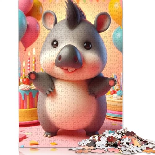 1000 Teile Puzzle Niedliches Wildschwein Puzzle für Erwachsene und Jugendliche, Papierpuzzle, Lernspiel, Herausforderung, Spielzeug, Geburtstagsgeschenke, 1000 Teile (38 x 26 cm) von POLIUAWS