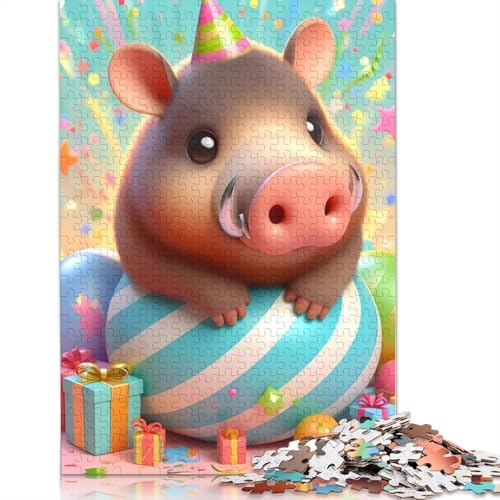 1000 Teile Puzzle Niedliches Wildschwein für Erwachsene, Papierpuzzle, Halloween-Geschenke, Erwachsenenpuzzle, Lernspiel, Herausforderung Spielzeug, 1000 Teile (38 x 26 cm) von POLIUAWS