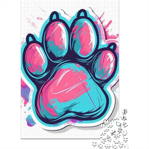 1000 Teile Puzzle für Erwachsene, Bärentatze, Holzpuzzle für Teenager, Weihnachtsgeschenke, Lernspiel für Erwachsene und Jugendliche, 1000 Teile (75x50cm) von POLIUAWS