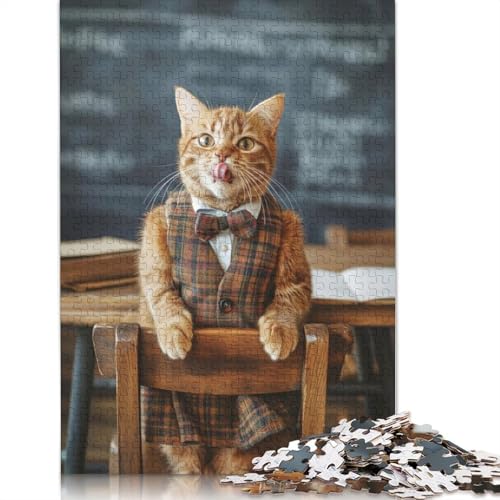 1000 Teile Puzzle für Studenten, Katze leckt Lippen, Schwierigkeitsgrad Puzzles für Erwachsene, Lernspielzeug, Spiele, Familiendekoration, 1000 Stück (75 x 50 cm) von POLIUAWS