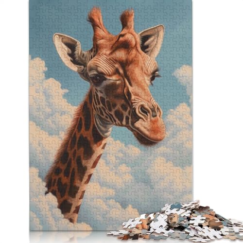 1000 Teile Puzzle mit Giraffenwolken und blauem Himmel, Schwierigkeitsgrad, Lernspiele, Spielzeug, 1000 Teile (75 x 50 cm) von POLIUAWS