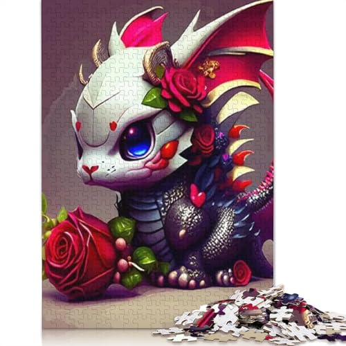 1000 Teile Puzzle mit niedlichen Drachen für Erwachsene, Papierpuzzle, Halloween-Geschenke, Puzzles für Erwachsene, Lernspiel, Herausforderung, Spielzeug, 1000 Teile (38 x 26 cm) von POLIUAWS