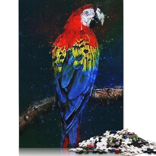 1000 Teile Puzzle mit roten Papageien, Schwierigkeitsgrad Puzzle, Lernspiele, Spielzeug, 1000 Teile (38 x 26 cm) von POLIUAWS