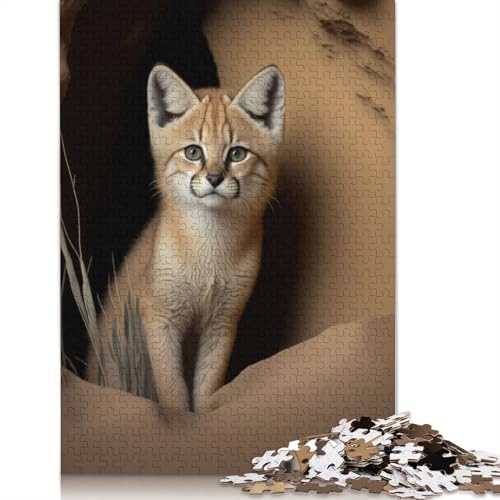 1000 Teile Puzzle mit süßem Sandkatzenporträt, Schwierigkeitsgrad für Erwachsene, Lernspielzeug, Spiele, 1000 Teile (38 x 26 cm) von POLIUAWS