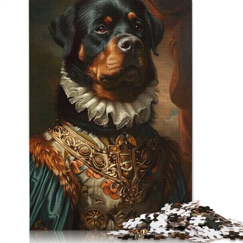 1000 Teile Rottweiler-Hund Renaissance-Puzzle, Schwierigkeitsgrad Puzzle, Lernspiel, Spielzeug, 1000 Teile (75 x 50 cm) von POLIUAWS