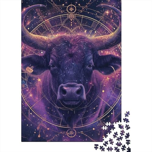 1000 Teile Stier Puzzle für Erwachsene und Jugendliche, Holzpuzzle, Lernspiel, Herausforderung, Spielzeug, 1000 Teile (75x50cm) von POLIUAWS